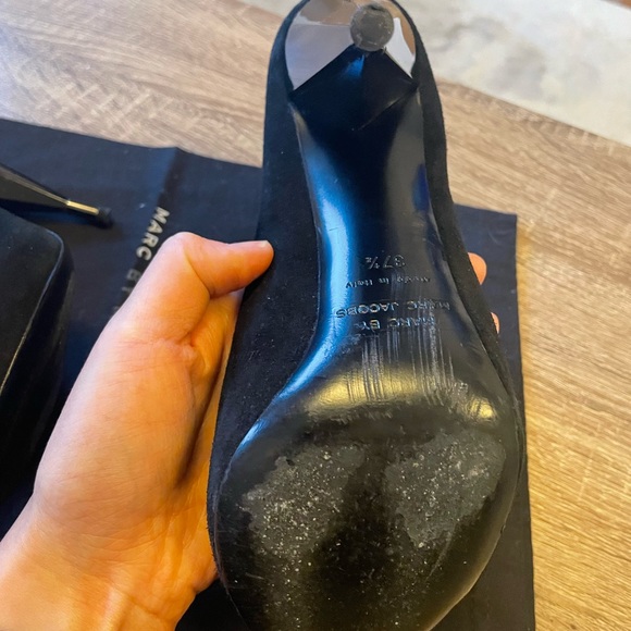 MARC JACOBS Suede Ankle Booties in Black Italy 37.5 US 7.5 - Picture 3 of 9